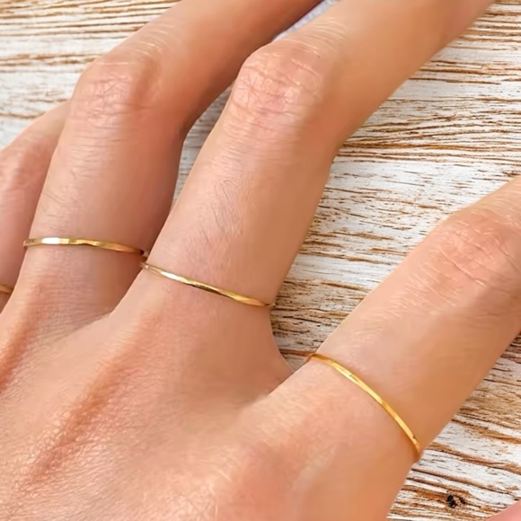 Anthropologie Jewelry - ⭐️They’re Back!!⭐️18k Gold Minimalist Ring Set